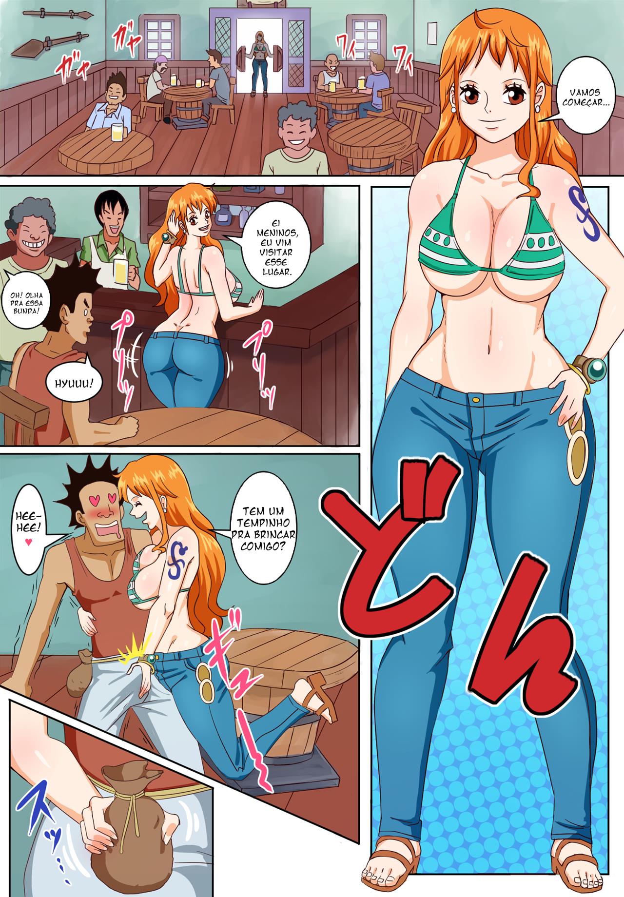 Garotas Piratas no Bar - One Piece - Quadrinhos Eróticos